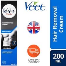 Image of Veet Men Hair Removal Cream Starts Working from 5 Minutes for Chest & Back 200ml
