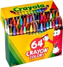 Image of Crayola Wax Crayons 64 Pack Assorted Colours Kids Art Set With Sharpener