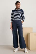 Image of Seasalt Women's Tall Hannafore Wide Leg Trousers Maritime