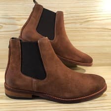 Image of Barbour Bedlington Light Brown Suede Men's Dress Chelsea Boots UK 7 Elastic New