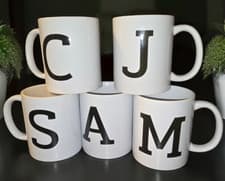 Image of Initial Letter Mug – Choose Your Letter– Coffee Tea Cup Gift