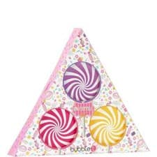 Image of Bubble T 3 x 150g Bath Bomb Sweetea Sweet Tea Lollipop Bath Fizzers Gift Set UK