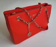 Image of New Donna Karan DKNY Saffiano Sutton, Leather Red, Tote Shoulder Bag Handbag