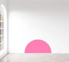 Image of Half Circle Shape Colour Block Wall Sticker Decal