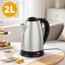 Image of 2L Electric Kettle 1500W Stainless Steel Cordless Jug Overheat Protection UK