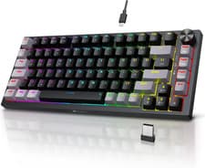 Image of KOORUI Gaming Keyboards, 26 RGB Backlit Mechanical Keyboard Wireless/Wired Compa