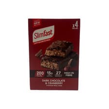 Image of Slim Fast Meal Bars Dark Choc + Cranberry 4 x 60g Meal 15g Protein Bars 200Kcal