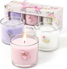 Image of Candle Set, Scented Candle Gift Set for Her, 3 Scented Votive Candles, Birthday 