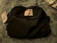 Image of True Religion Fragrances Overnight Messenger Black Duffle Shoulder Bag Brand New
