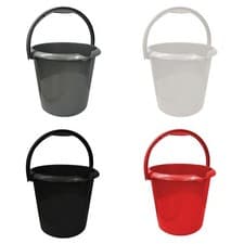 Image of 13L Plastic Bucket with Folding Handle Storage Measures Water Waste Garden Home