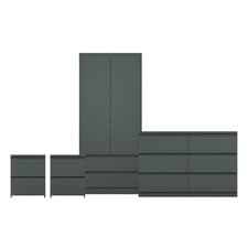 Image of Modern 4 Piece Bedroom Furniture Set 2x Chest of Drawers 2 Door Wardrobe