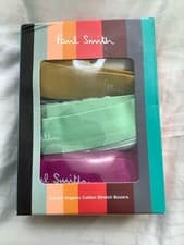 Image of Mens Paul Smith 3 Pack Organic Cotton Stretch Boxer Shorts Size XL BNWT RRP £46