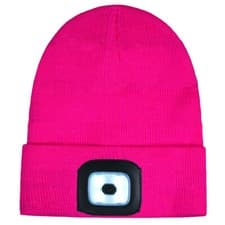 Image of Kids Winter Beanie Hat with Removable LED Lights | Plain & Striped