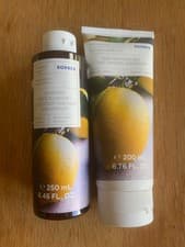 Image of Brand New KORRES Basil Lemon Renewing Shower Gel & Body Smoothing Milk DUO