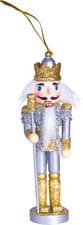 Image of Nutcracker Christmas Tree Decoration Gold Silver Glitter Christmas Tree Figure
