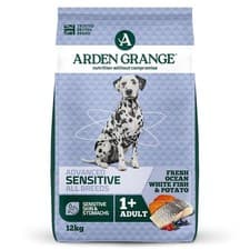Image of Arden Grange Sensitive Adult Dog Food Fish Potato Grain Free Skin Digestion 12kg