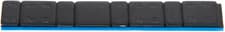Image of 50 x Stick on Wheel Weights 5g 10g Adhesive Zinc Plated Steel BLACK Strips of 8