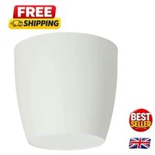 Image of Elegant 25 cm Matt Plastic Flower Pots with Saucer - Versatile Indoor & Outdoor