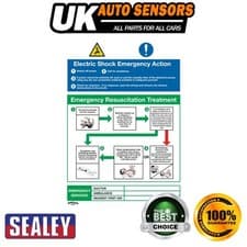 Image of Sealey Worksafe� Electric Shock Emergency Action Safety Sign Rigid Plastic