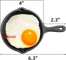 Image of Hiceeden 4 Pack Mini Cast Iron Skillet, 4 Small Frying Pans with Double...