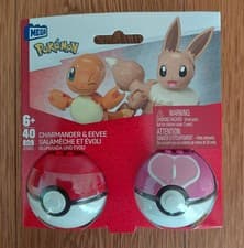 Image of Mattel MEGA Construx HXP15 Pokemon Playset Glumanda & Eevee New Charmander Eevee