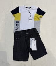 Image of BNWT Boys Hugo Boss T-shirt And Shorts Set Outfit Age 9 Months