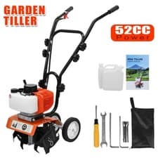 Image of Petrol Garden Tiller Rotovator Cultivator Rotavator Soil Patch 52cc Heavy Duty