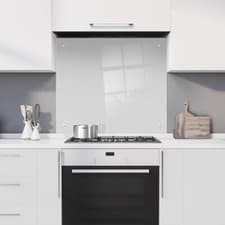 Image of Coloured Glass Splashback with Pre Drilled Holes & Wall Hanging Fixings