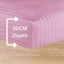 Image of 30cm Deep Fitted Sheet Egyptian P Cotton 200TC Single Double King UK Bed Size