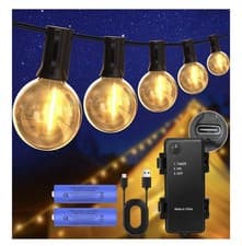 Image of Rechargeable Festoon Lights 5000mAh Battery Operated Waterproof 39FT String