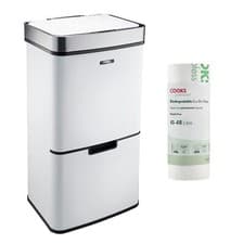 Image of Recycling Sensor Bin 75L 4 Compartment with Food Caddy Kitchen Dustbin 5 Colours