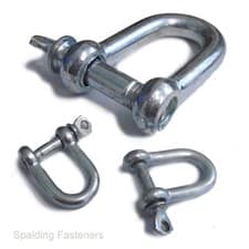 Image of Dee Shackles Mertic D Shackle Bright Plated Galvanised Steel