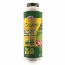 Image of Doff Lawn Feed Weed & Moss Killer Thickens Grass Healthy Covers 30m2 Garden 1kg