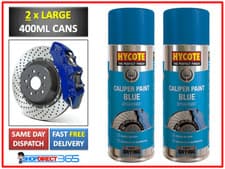 Image of 2 x Brake Caliper BLUE High Gloss Heat Resistant Paint Spray Aerosol 400ml UK992