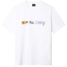 Image of Paul Smith Mens T-Shirt Tickets Print Crew Neck Organic Cotton Tee White