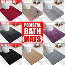 Image of Non Slip Pedestal Mat Shower Mat Memory Foam Bath Mat Water Absorbent Mats