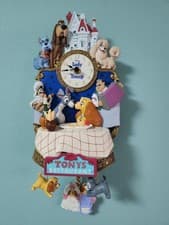 Image of Disney Store Japan Lady and the Tramp 70th Anniversary Light-Up Wall Clock NEW