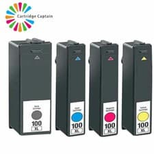 Image of 4 PREMIUM INK CARTRIDGE SET FOR LEXMARK 100XL Impact S305 Interpret S405 PRINTER