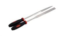 Image of 2pc Diamond File Set 120 Grit Diamond Coated 160mm Half Round Taper Glass Metal