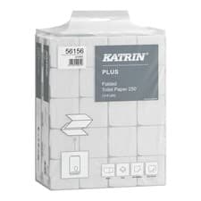 Image of Katrin Plus 15656 Z-Fold 2-Ply Toilet Paper Bulk Pack of 40x 250 Sheets per Pack