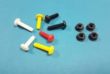 Image of Nylon Plastic M6 Screw Fixings, Nut & Bolt, Car Number Plate Fittings