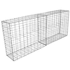 Image of Gabion Baskets Stone Wire Cages Outdoor Mesh Planter 100x95x30cm 2 Pack -