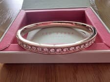 Image of Ted Baker Clemara Rose Gold Tone Clear Crystal Hinged Bangle Small
