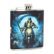 Image of Pacific Giftware Medieval Portable Stainless Steel and PU Hip Flask 7 Ounces