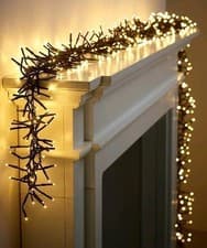 Image of 1000 Cluster Lights Warm White Outdoor Indoor 8 Modes Memory Function Christmas