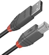 Image of LINDY 36673 2m USB 2.0 Type A to B Cable, Anthra Line, Black