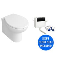 Image of Back To Wall Toilet Pan BTW With Soft Close Seat And Concealed Cistern Modern