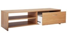 Image of Squares 1 Drawer TV Unit Oak Effect For Living Room Modern Design