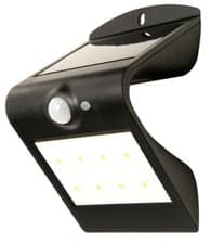 Image of Luceco Outdoor Garden Solar Guardian Security Sensor Wall Light with PIR - Black