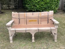 Image of Solid Teak Bench - Outdoor Classic Wooden Seating 150cm in length